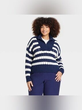 A new day Mock Turtle Neck Quarter Zip Pullover Sweater XXL